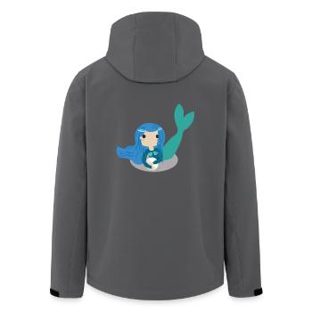 Meerjungfrau Muschel Perle - Recycelte Männer Softshell-Jacke von Stanley/Stella - Anthrazit - Hinten - AI Model Male 185 light (185cm)