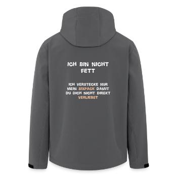 Sixpack verstecken/ Humor Übergewicht Geschenk - Recycelte Männer Softshell-Jacke von Stanley/Stella - Anthrazit - Hinten - AI Model Male 185 light (185cm)