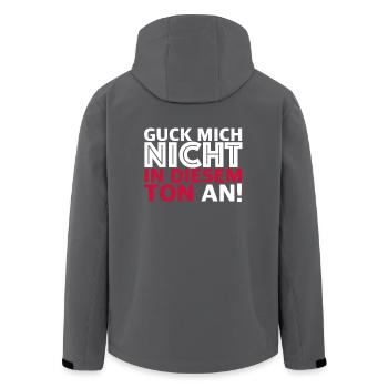 Guck mich nicht in diesem Ton an! - Recycelte Männer Softshell-Jacke von Stanley/Stella - Anthrazit - Hinten - AI Model Male 185 light (185cm)