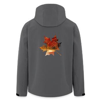 Herbst Ahorn Blatt Wald Laub - Recycelte Männer Softshell-Jacke von Stanley/Stella - Anthrazit - Hinten - AI Model Male 185 light (185cm)