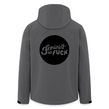 Feminist as F*CK Girlpower Mädchen - Recycelte Männer Softshell-Jacke von Stanley/Stella - Anthrazit - Hinten - AI Model Male 185 light (185cm)