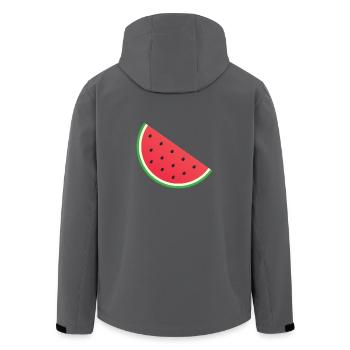 Wassermelone - Recycelte Männer Softshell-Jacke von Stanley/Stella - Anthrazit - Hinten - AI Model Male 185 light (185cm)