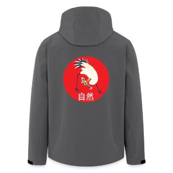 Japan Kranich und Koi - Recycelte Männer Softshell-Jacke von Stanley/Stella - Anthrazit - Hinten - AI Model Male 185 light (185cm)