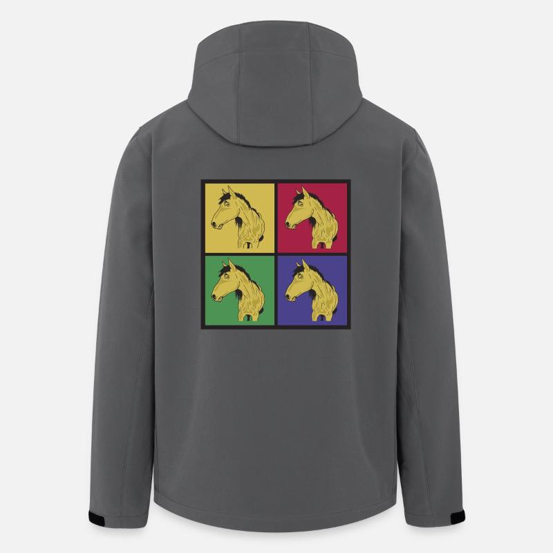 Pferde Pop-Art - Recycelte Männer Softshell-Jacke von Stanley/Stella - Anthrazit