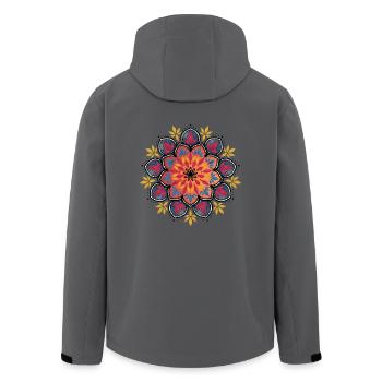 Mandala Blumen of Luck No.1 - Recycelte Männer Softshell-Jacke von Stanley/Stella - Anthrazit - Hinten - AI Model Male 185 light (185cm)