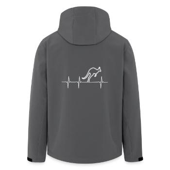 Känguru Heart Beat - Recycelte Männer Softshell-Jacke von Stanley/Stella - Anthrazit - Hinten - AI Model Male 185 light (185cm)