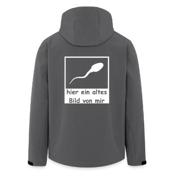 Spermie hier altes Bild von mir lustig witzig - Recycelte Männer Softshell-Jacke von Stanley/Stella - Anthrazit - Hinten - AI Model Male 185 light (185cm)