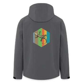 Eidechse - Recycelte Männer Softshell-Jacke von Stanley/Stella - Anthrazit - Hinten - AI Model Male 185 light (185cm)