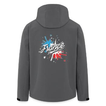france - Recycelte Männer Softshell-Jacke von Stanley/Stella - Anthrazit - Hinten - AI Model Male 185 light (185cm)