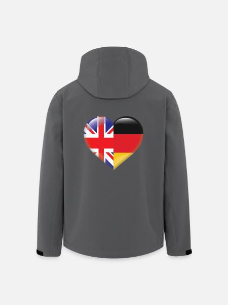 Herz Flagge England Deutschland Deutsch Geschenk - Recycelte Männer Softshell-Jacke von Stanley/Stella - Anthrazit