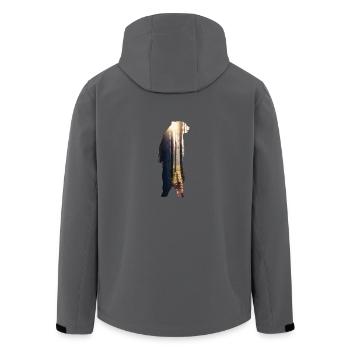 Bär Wald Baer Sonne - Recycelte Männer Softshell-Jacke von Stanley/Stella - Anthrazit - Hinten - AI Model Male 185 light (185cm)