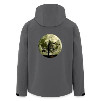 Grusel böse schatten Kürbis Baum Mond Fledermaus - Recycelte Männer Softshell-Jacke von Stanley/Stella - Anthrazit - Hinten - AI Model Male 185 light (185cm)