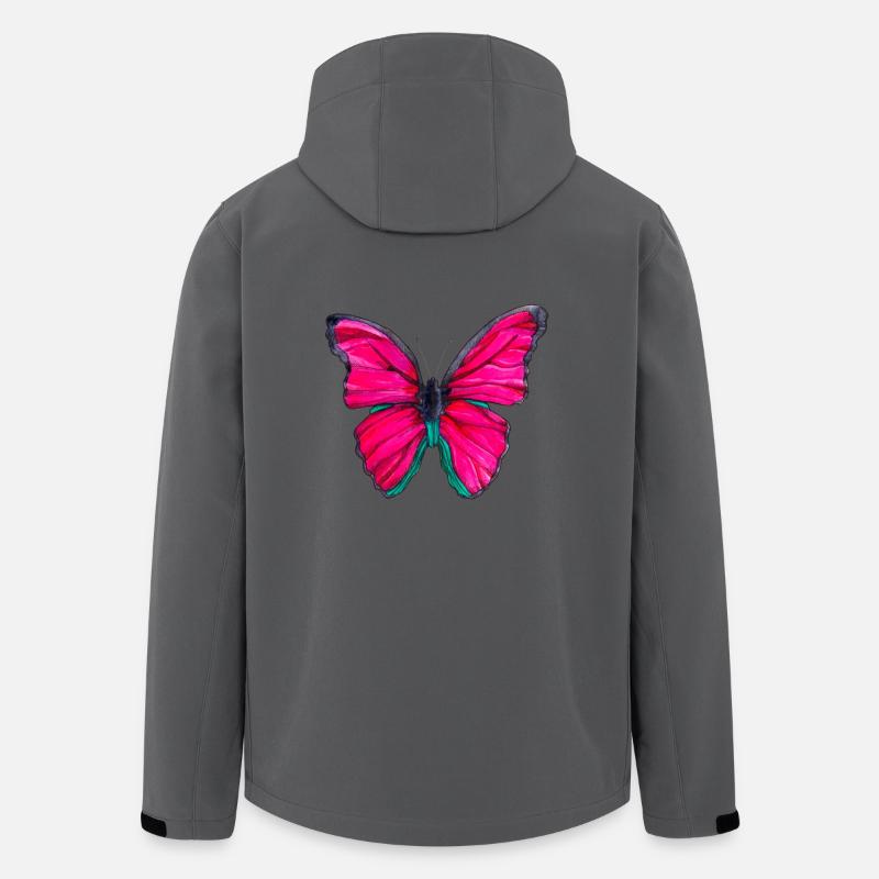 Pink butterfly - Men’s Recycled Softshell Jacket by Stanley/Stella - anthracite