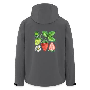 Erdbeeren - Recycelte Männer Softshell-Jacke von Stanley/Stella - Anthrazit - Hinten - AI Model Male 185 light (185cm)