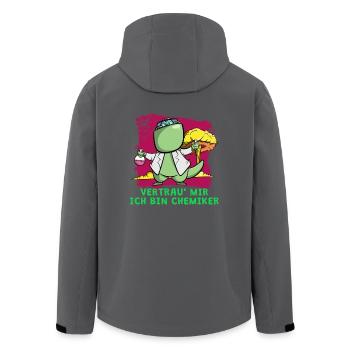 Ich bin Chemiker - Vertrau mir - Recycelte Männer Softshell-Jacke von Stanley/Stella - Anthrazit - Hinten - AI Model Male 185 light (185cm)