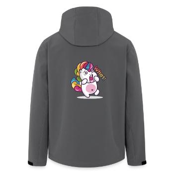Einhorn What?? - Recycelte Männer Softshell-Jacke von Stanley/Stella - Anthrazit - Hinten - AI Model Male 185 light (185cm)