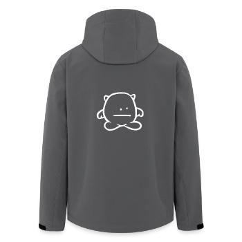 Trauriges Monster / Männchen (Weiß) - Recycelte Männer Softshell-Jacke von Stanley/Stella - Anthrazit - Hinten - AI Model Male 185 light (185cm)