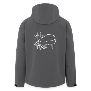 Pianist (Weiß) - Recycelte Männer Softshell-Jacke von Stanley/Stella - Anthrazit - Hinten - AI Model Male 185 light (185cm)