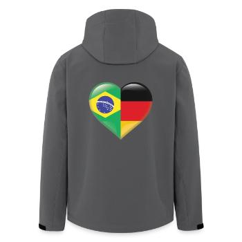 Herz Flagge Brasilien Samba Deutschland Geschenk - Recycelte Männer Softshell-Jacke von Stanley/Stella - Anthrazit - Hinten - AI Model Male 185 light (185cm)