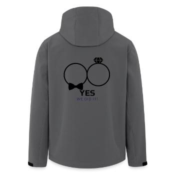Wedding we did it - Men’s Recycled Softshell Jacket by Stanley/Stella - anthracite - Back - AI Model Male 185 light (185cm)