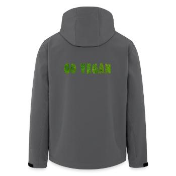 Go Vegan - Statement - Recycelte Männer Softshell-Jacke von Stanley/Stella - Anthrazit - Hinten - AI Model Male 185 light (185cm)