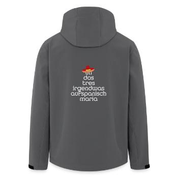 un dos tres Sombrero Song Text Shirt - Recycelte Männer Softshell-Jacke von Stanley/Stella - Anthrazit - Hinten - AI Model Male 185 light (185cm)
