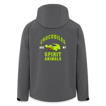 Kroko Krokodil Cartoon Krokodile Lieblingstier - Recycelte Männer Softshell-Jacke von Stanley/Stella - Anthrazit - Hinten - AI Model Male 185 light (185cm)
