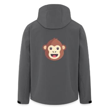 brauner Affen Emoticon - Recycelte Männer Softshell-Jacke von Stanley/Stella - Anthrazit - Hinten - AI Model Male 185 light (185cm)