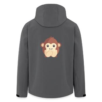 süßes Affen Emoticon - Recycelte Männer Softshell-Jacke von Stanley/Stella - Anthrazit - Hinten - AI Model Male 185 light (185cm)