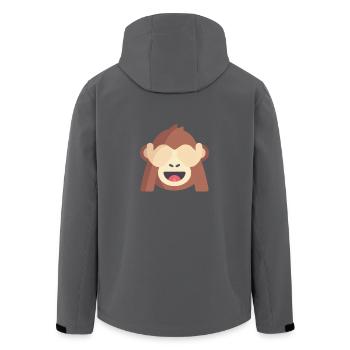 süßes Affen Emoticon - Recycelte Männer Softshell-Jacke von Stanley/Stella - Anthrazit - Hinten - AI Model Male 185 light (185cm)
