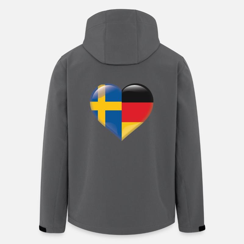 Herz Flagge Schweden Deutschland Deutsch Geschenk - Recycelte Männer Softshell-Jacke von Stanley/Stella - Anthrazit