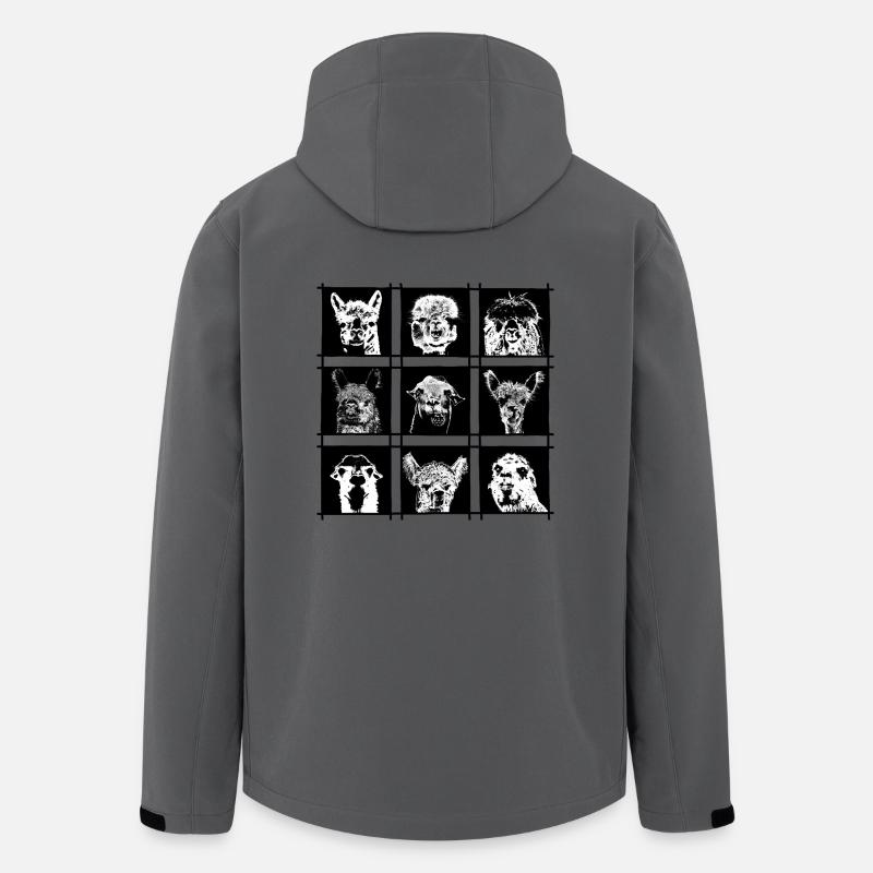 Lama Alpaca Alpaka Tiere Geschenk Idee T-Shirt - Recycelte Männer Softshell-Jacke von Stanley/Stella - Anthrazit
