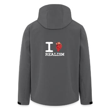 LOVE REALISM Herz Organ - Recycelte Männer Softshell-Jacke von Stanley/Stella - Anthrazit - Hinten - AI Model Male 185 light (185cm)