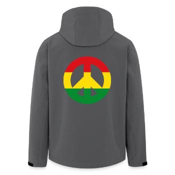 Friedenszeichen Reggae - Recycelte Männer Softshell-Jacke von Stanley/Stella - Anthrazit - Hinten - AI Model Male 185 light (185cm)