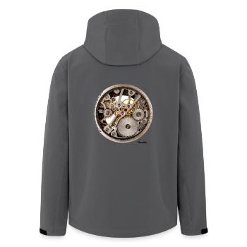 Uhrwerk-Mechanisches Ziffernblatt Design Shirt - Recycelte Männer Softshell-Jacke von Stanley/Stella - Anthrazit - Hinten - AI Model Male 185 light (185cm)