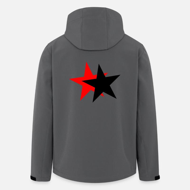 Sterne - schwarz rot - Recycelte Männer Softshell-Jacke von Stanley/Stella - Anthrazit