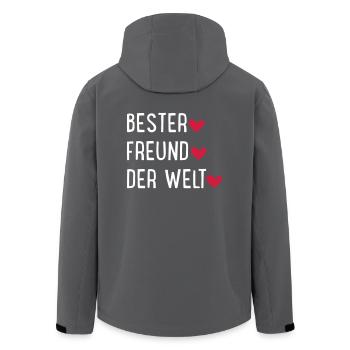 Freund - Recycelte Männer Softshell-Jacke von Stanley/Stella - Anthrazit - Hinten - AI Model Male 185 light (185cm)