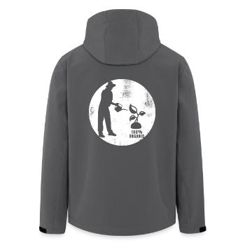 Bio Gärtner - Recycelte Männer Softshell-Jacke von Stanley/Stella - Anthrazit - Hinten - AI Model Male 185 light (185cm)