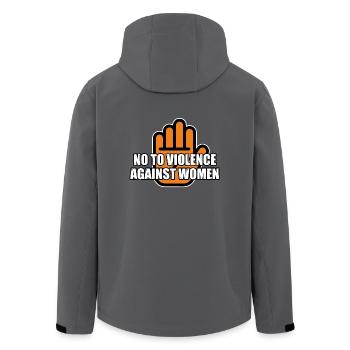 Nein zu Gewalt gegen Frauen - Recycelte Männer Softshell-Jacke von Stanley/Stella - Anthrazit - Hinten - AI Model Male 185 light (185cm)