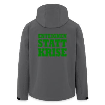 Enteignen statt krise - Recycelte Männer Softshell-Jacke von Stanley/Stella - Anthrazit - Hinten - AI Model Male 185 light (185cm)