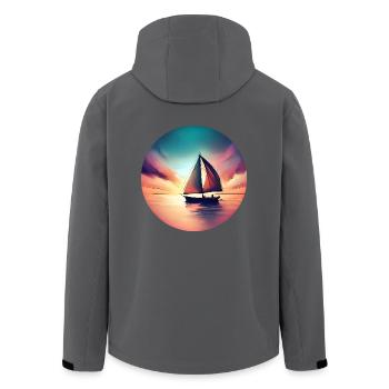 Segelboot segelt in den Sonnenuntergang Schöne - Recycelte Männer Softshell-Jacke von Stanley/Stella - Anthrazit - Hinten - AI Model Male 185 light (185cm)