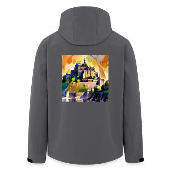 Mont Saint Michel - Aquarell - Recycelte Männer Softshell-Jacke von Stanley/Stella - Anthrazit - Hinten - AI Model Male 185 light (185cm)