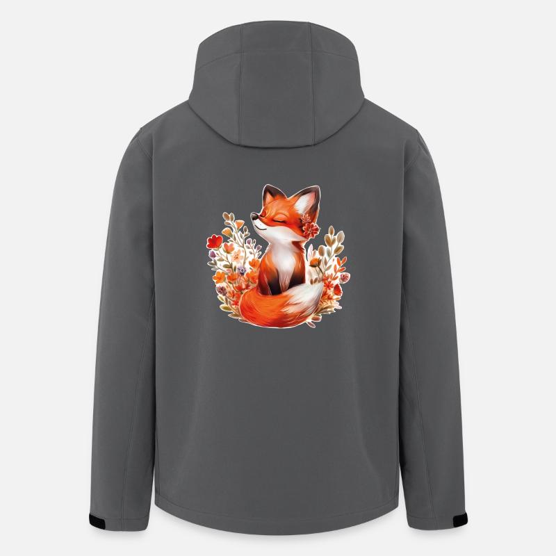 Fox with flowers - Men’s Recycled Softshell Jacket by Stanley/Stella - anthracite