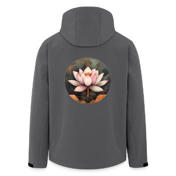 Lotusblüte - Recycelte Männer Softshell-Jacke von Stanley/Stella - Anthrazit - Hinten - AI Model Male 185 light (185cm)