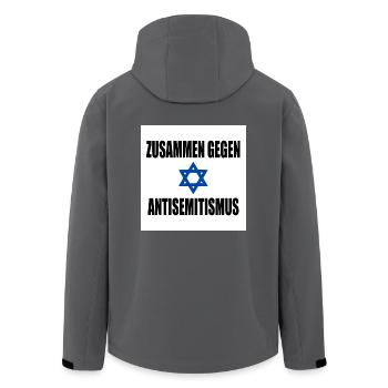 zusammen gegen antisemitismus - Recycelte Männer Softshell-Jacke von Stanley/Stella - Anthrazit - Hinten - AI Model Male 185 light (185cm)