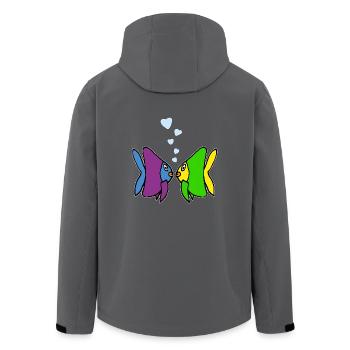 Liebespaar verliebte Fische Aquarium - Recycelte Männer Softshell-Jacke von Stanley/Stella - Anthrazit - Hinten - AI Model Male 185 light (185cm)