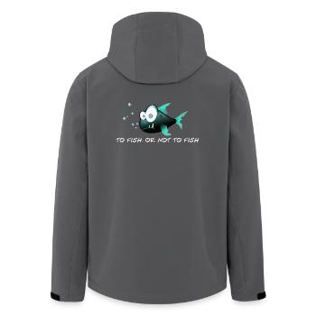 Lustige Fische, zu fischen, oder nicht zu fischen. - Recycelte Männer Softshell-Jacke von Stanley/Stella - Anthrazit - Hinten - AI Model Male 185 light (185cm)