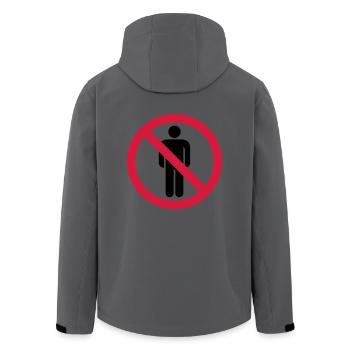 signe interdit de la haine détestent les gens - Veste softshell homme en polyester recyclé Stanley/Stella - charbon - Dos - AI Model Male 185 light (185cm)