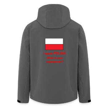 I speak polish - Recycelte Männer Softshell-Jacke von Stanley/Stella - Anthrazit - Hinten - AI Model Male 185 light (185cm)
