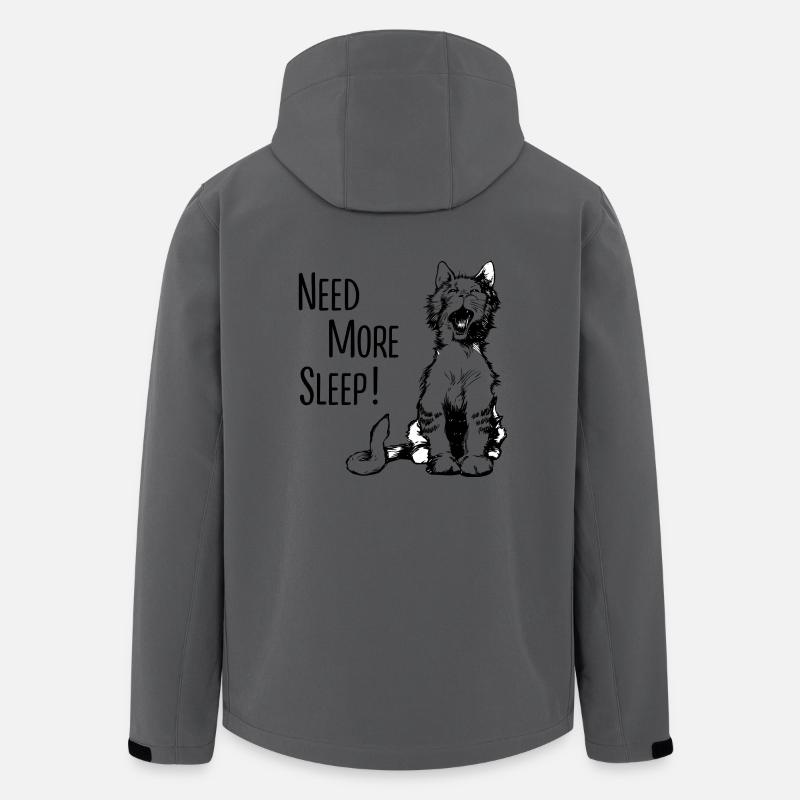 Need More Sleep - Cat - Cat Day - Sleep - Men’s Recycled Softshell Jacket by Stanley/Stella - anthracite
